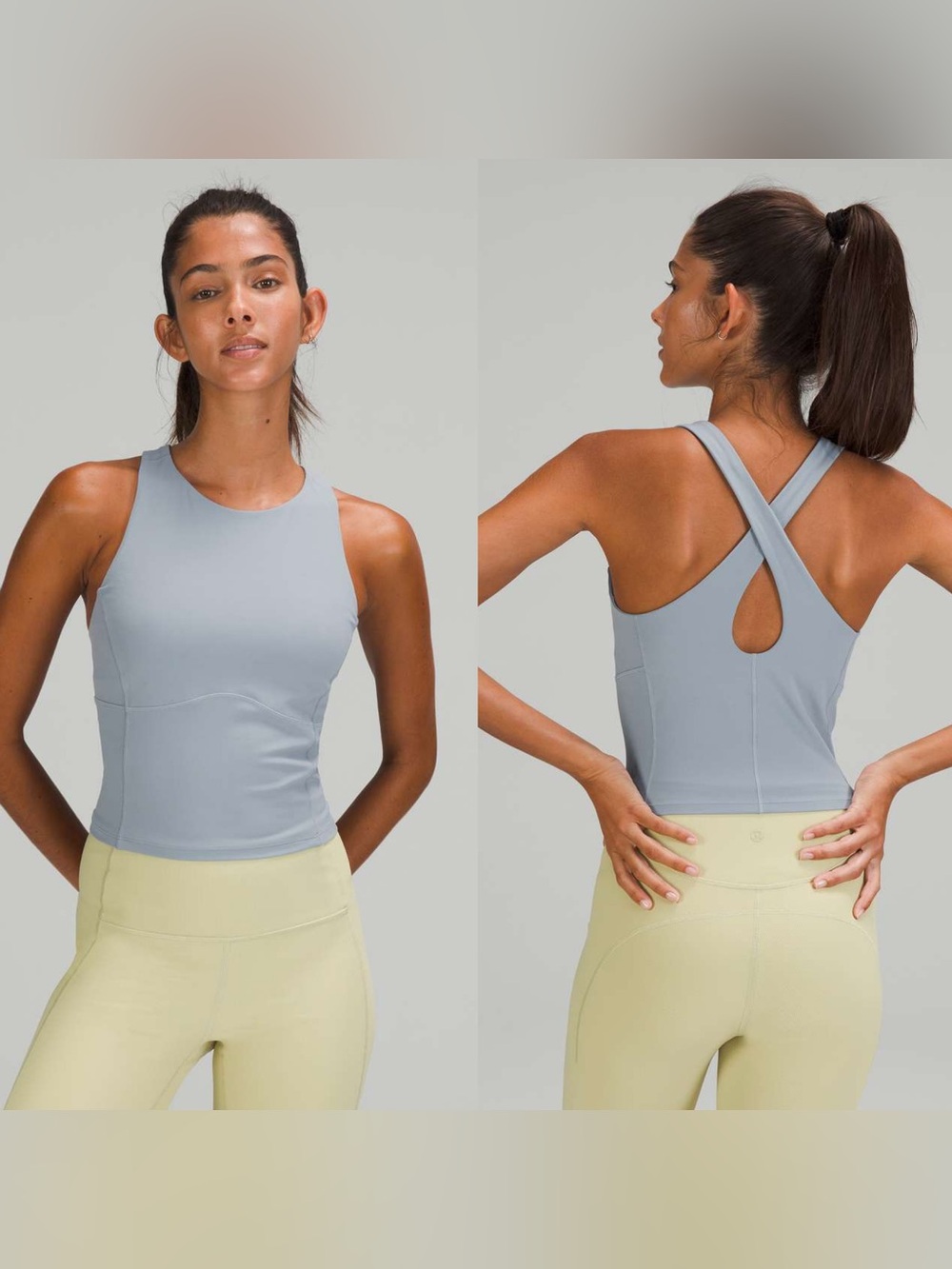 Lululemon Key To Balance Tank Top Chambray Blue Size 4